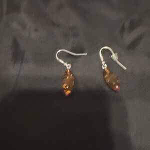 Amber-Toned Drop Earrings